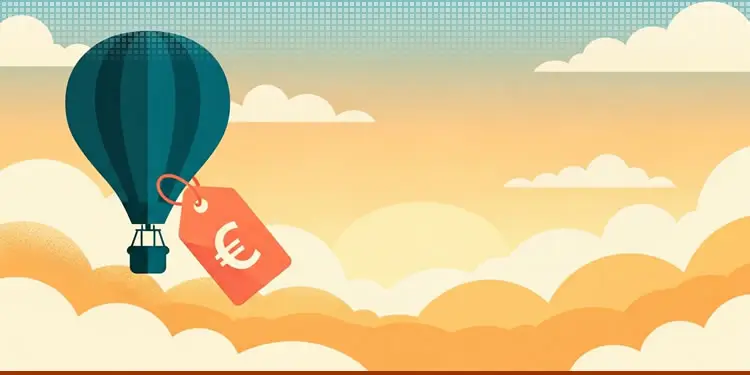 Retro banner hot air balloon