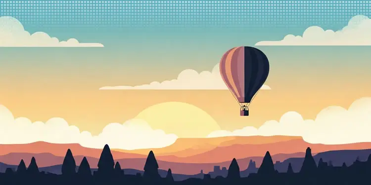 Retro banner hot air balloon
